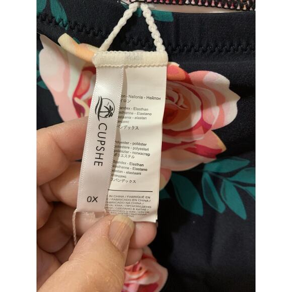 CUPSHE Teal Roses Women’s Size 0X Two Piece‎ Swimsuit NWT Beach Summer - Picture 11 of 13